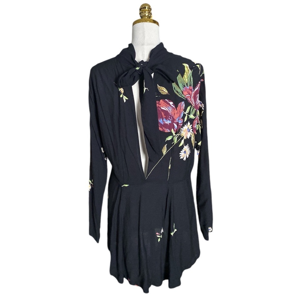 Free People Black and Pink Floral Tunic - Picture 9 of 11